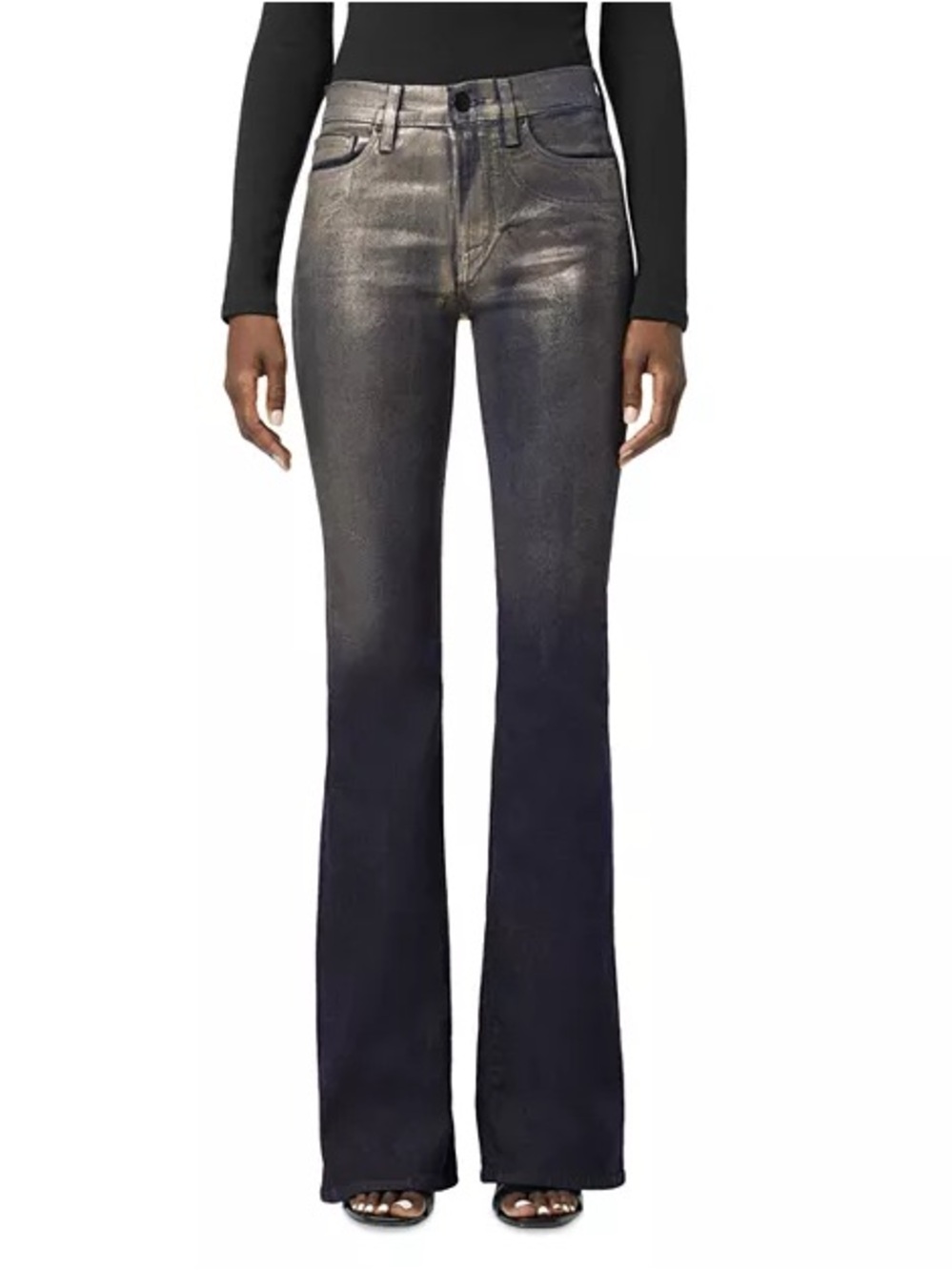 NWT Anthropology Hudson Barbara High-Rise Shine Bootcut Jeans New In Ombré Foil - Picture 14 of 15